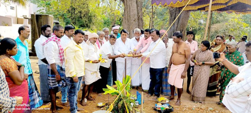 ಗೊಲ್ಲರಹಳ್ಳಿಯಲ್ಲಿ ದೇವಸ್ಥಾನ ನಿರ್ಮಾಣ ಭೂಮಿ ಪೂಜೆ