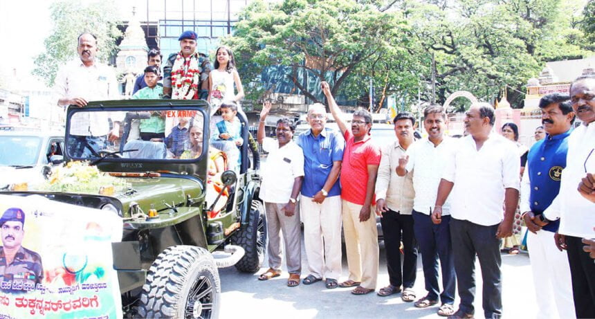 ಯೋಧ ಚನ್ನಬಸು ತುಕ್ಕನ್ನವರ್ ಅವರಿಗೆ ಸ್ವಾಗತ