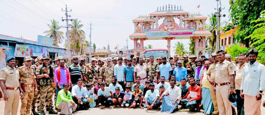 ಕೊಕ್ಕನೂರಿನಲ್ಲಿ ಸಿಐಎಸ್‌ಎಫ್‌ ಪಥಸಂಚಲನ