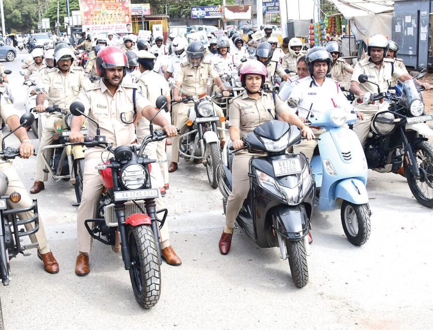 ಹೆಲ್ಮೆಟ್ ಜಾಗೃತಿ ಅಭಿಯಾನ : ಬೈಕ್ ರ‍್ಯಾಲಿ